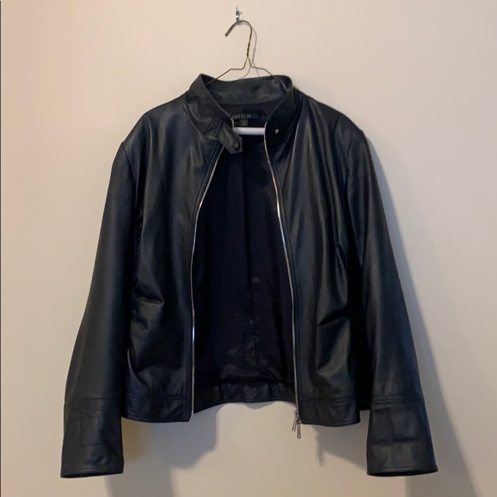 LAFAYETTE 148 New York Navy 100% leather jacket